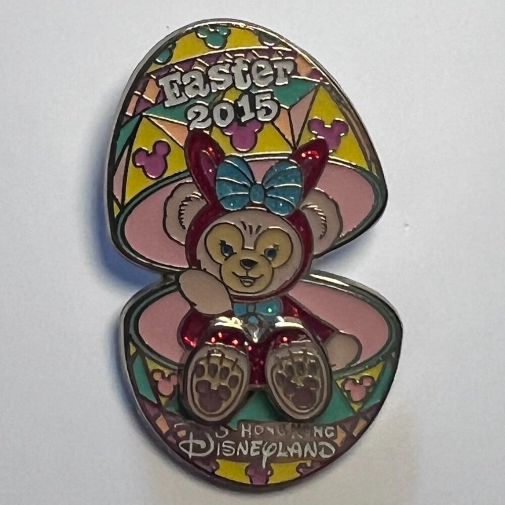 disney shellie may pin — easter 2015 hkdl red glitter pin-on-pin (le 500)